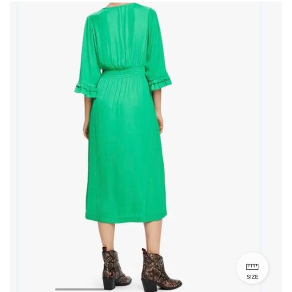 SCOTCH & SODA - V-neck A-line Dress with Ruffle-size large - Picture 2 of 7